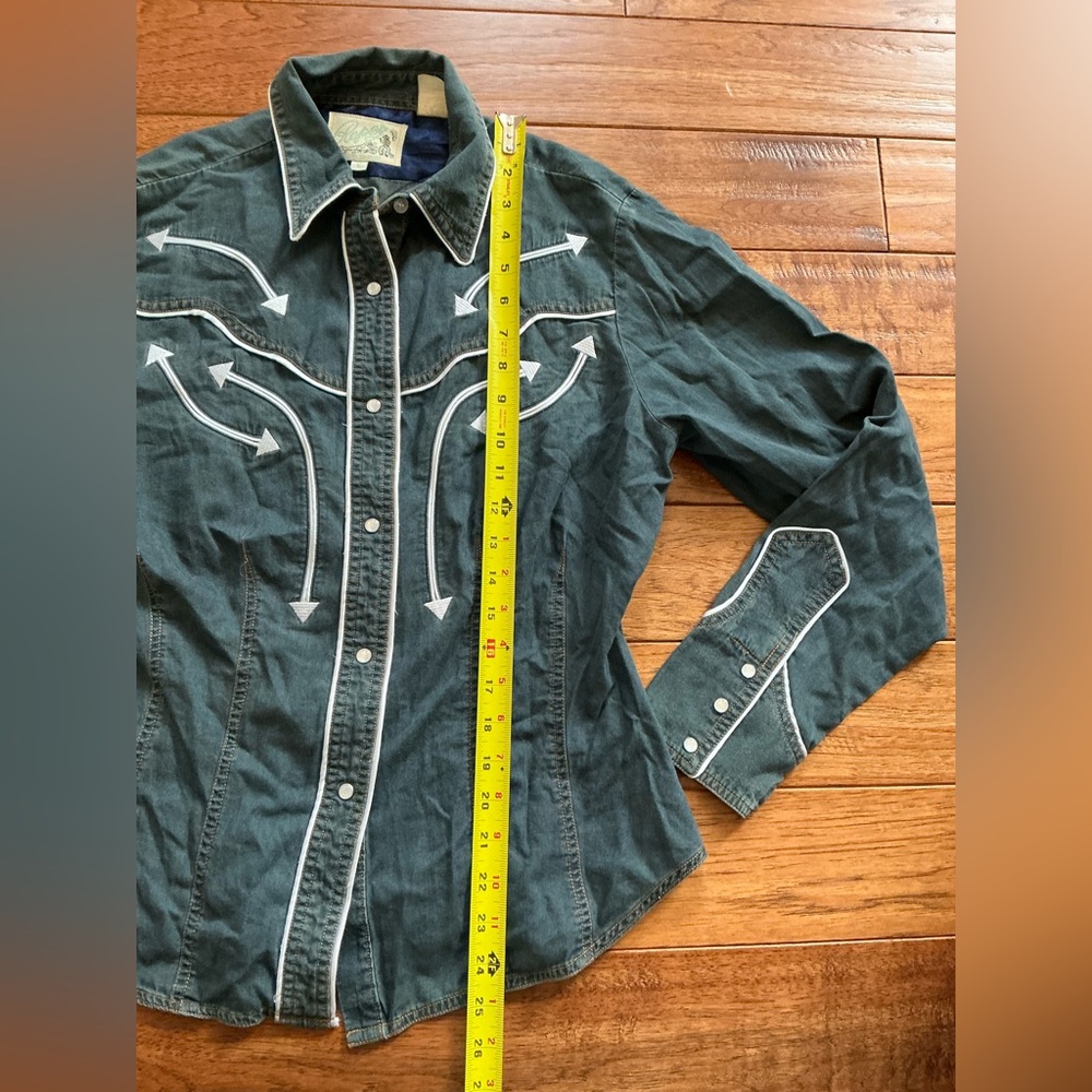 Roper Gray Button Down, Pearl Snaps, Large - Picture 4 of 9